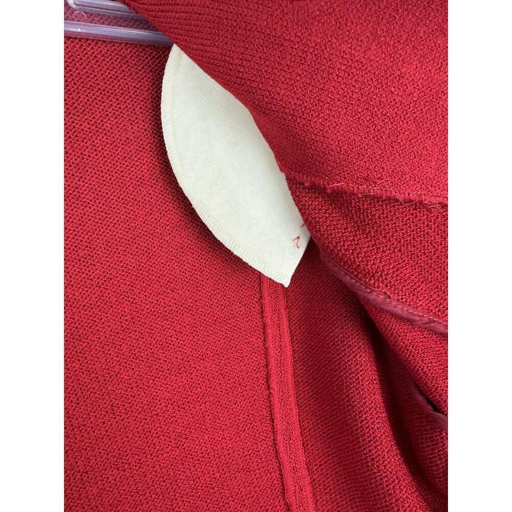 St. John By Marie Gray Button-Up Crop Jacket Red Gold Trim Size 8 US - Picture 6 of 7